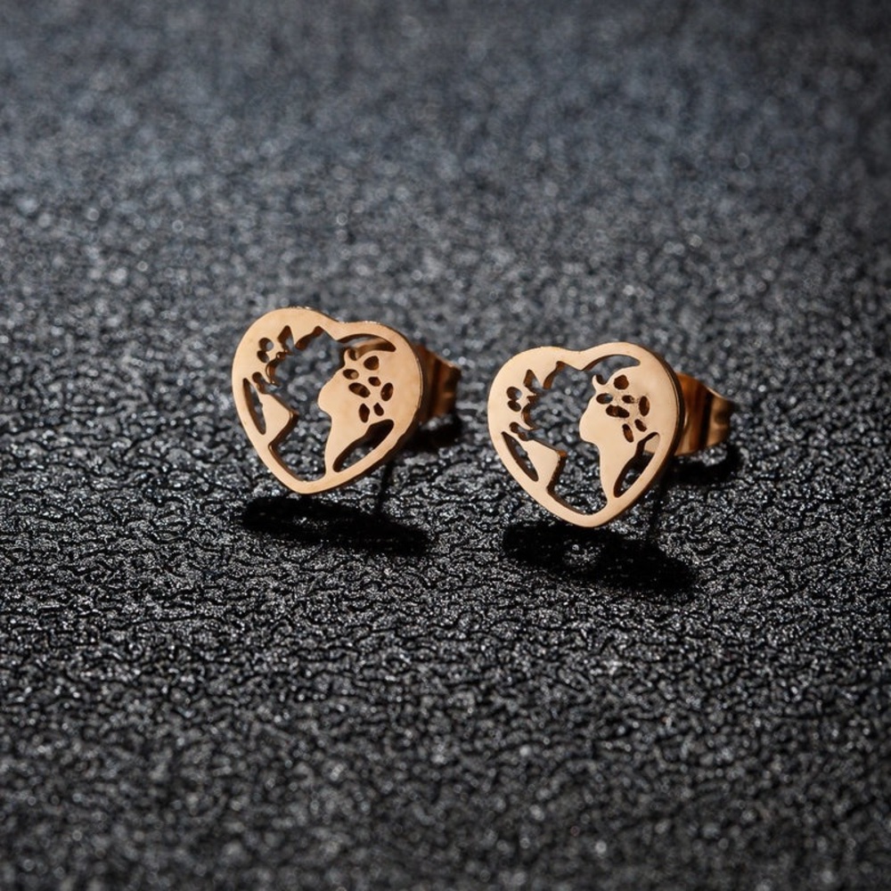 Heart-Shaped Gold Earrings